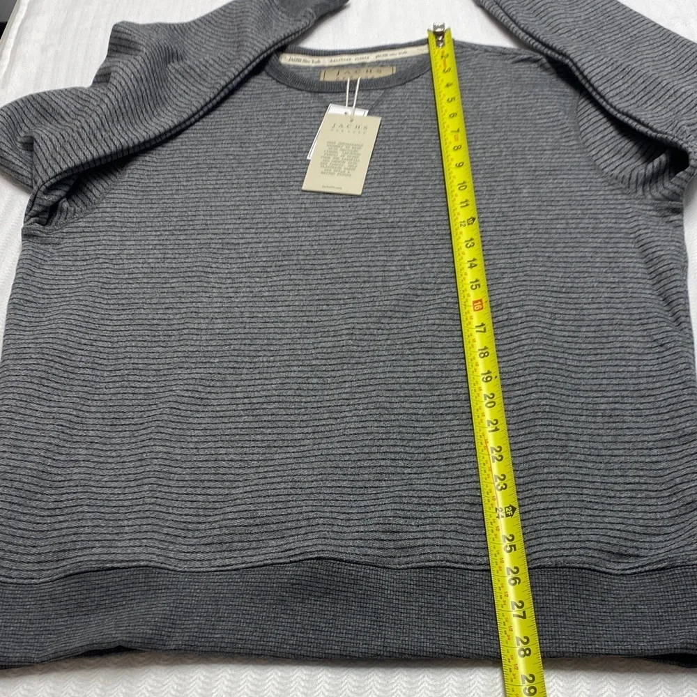 Preppy Fleece Crewneck Sweater Recycled Cotton Sustainable Charcoal Gray Medium